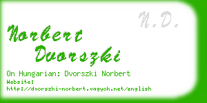 norbert dvorszki business card